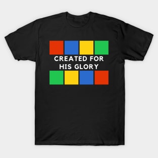 Created for His glory red, blue, green, yellow square design T-Shirt